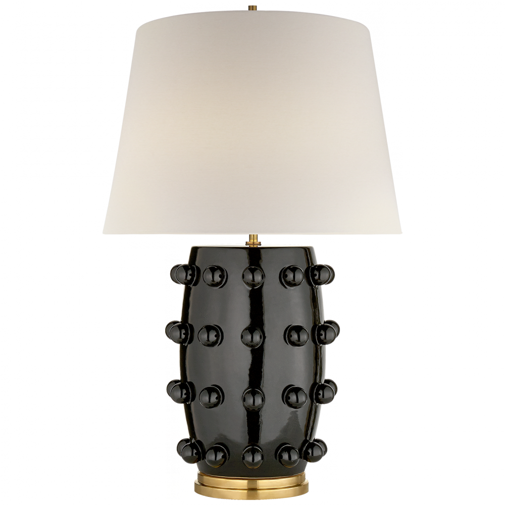 Linden Medium Lamp In Black With Linen Shade Kw 3031blk - Visual Comfort Kw 3031blk-l Kelly Wearstler Casual (1000x1000)