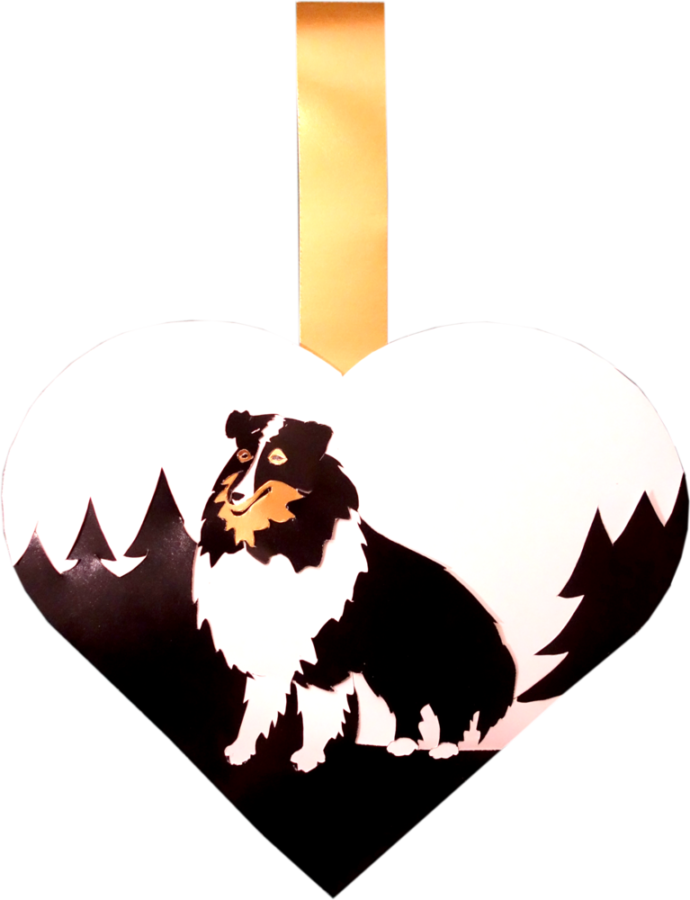 Shetland Sheepdog Collie Hunde Julehjerte, Lassie Julehjerte, - Julehjerte Hund (690x900)