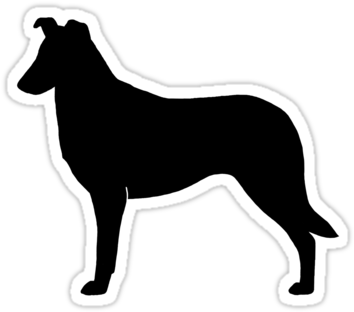 Stickers For Collie Silhouette Stickers - Free Vector Silhouette Of Border Collie (375x360)