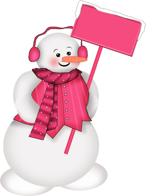 Christmas Clipart - Boneco De Neve Rosa Png (471x634)