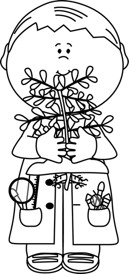 Black And White Boy Scientist With A Plant - Journal Science For Plant (260x550)
