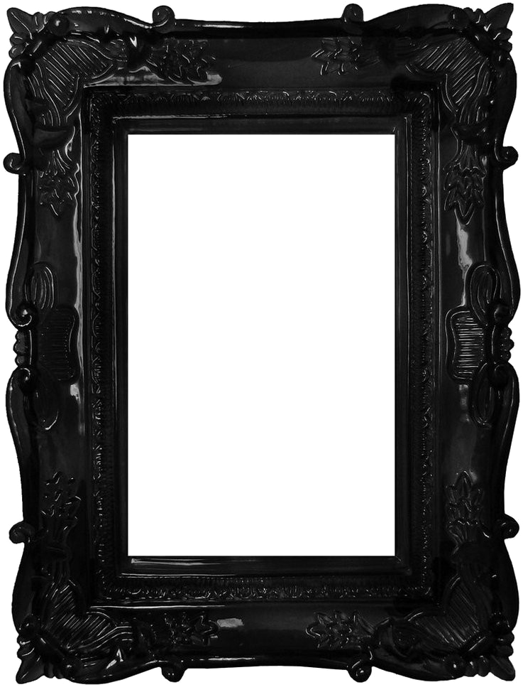 Dark Frame Png Clipart - Ornate Black Picture Frame (788x1014) .