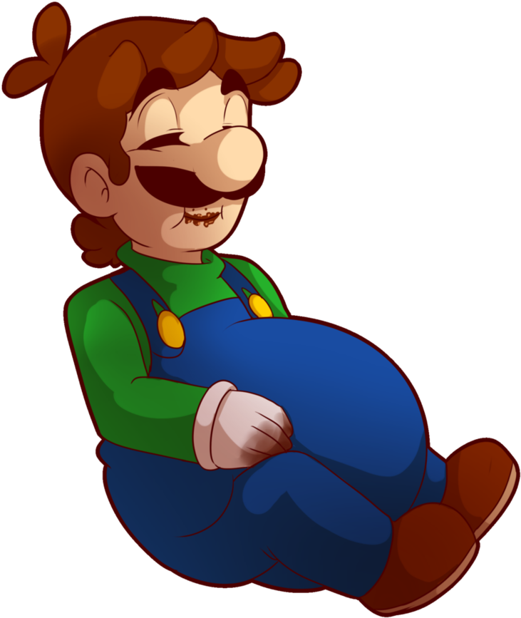 Hungry Luigi By Mariocatbros123 - Fat Mario (869x920)