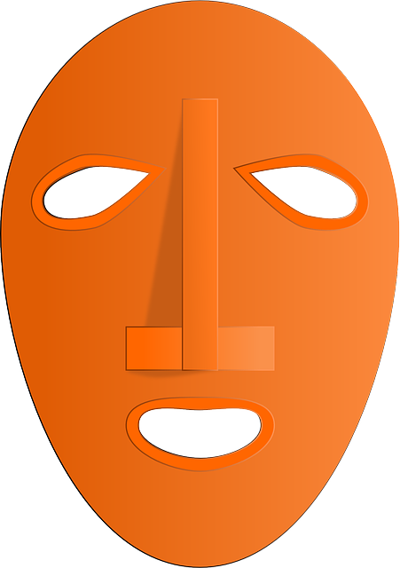 Orange Face, Mask, Ritual, Traditional, Orange - Mask (958x1350)