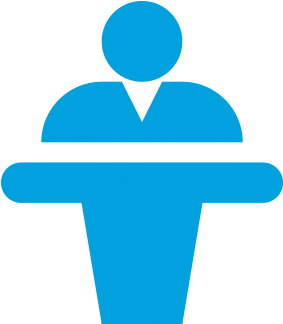 Class, Learn, Lecturer, Presentation, Seminar, Teacher, - Lecturer Icon Blue Png (350x350)