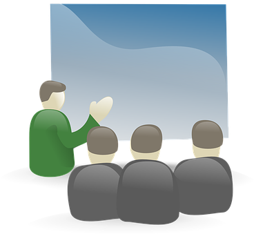 Presentation People Meeting Group Green Ma - Powerpoint Clip Art (397x340)