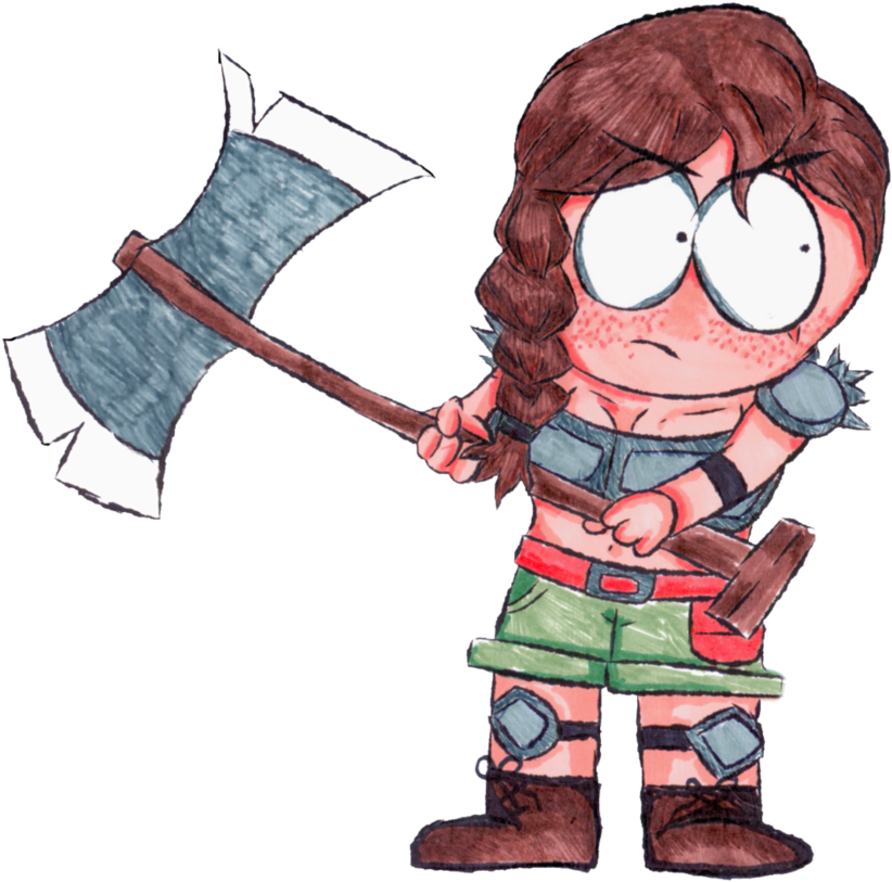 Viking Girl By Torivic - Cartoon (898x890)