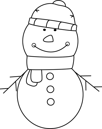 Snowman - Snowman Clipart Black And White Png (397x500)