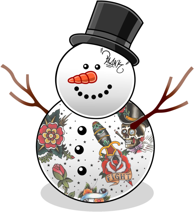 Tattooed Snowman By Nicoleenn - Cartoon (904x883)