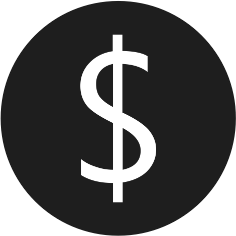 Math & Business - Black Dollar Sign Icon (506x512)