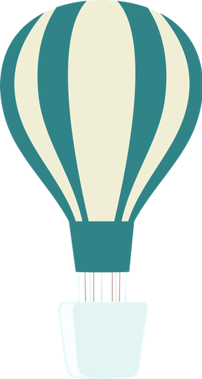 Hot Air Balloon In Blue And White Color - Hot Air Balloon (293x550)
