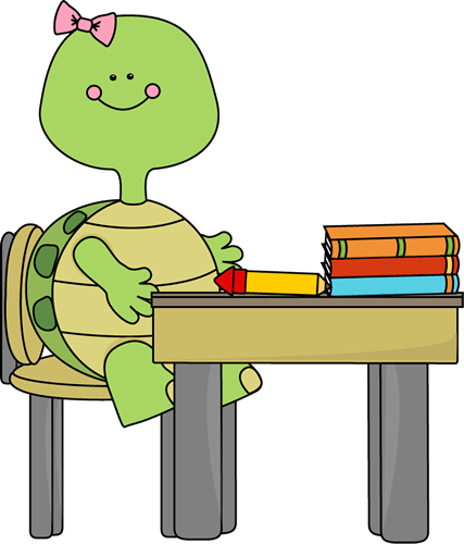 School Desk Clipart - Child Sitting At Desk Clipart (427x500)