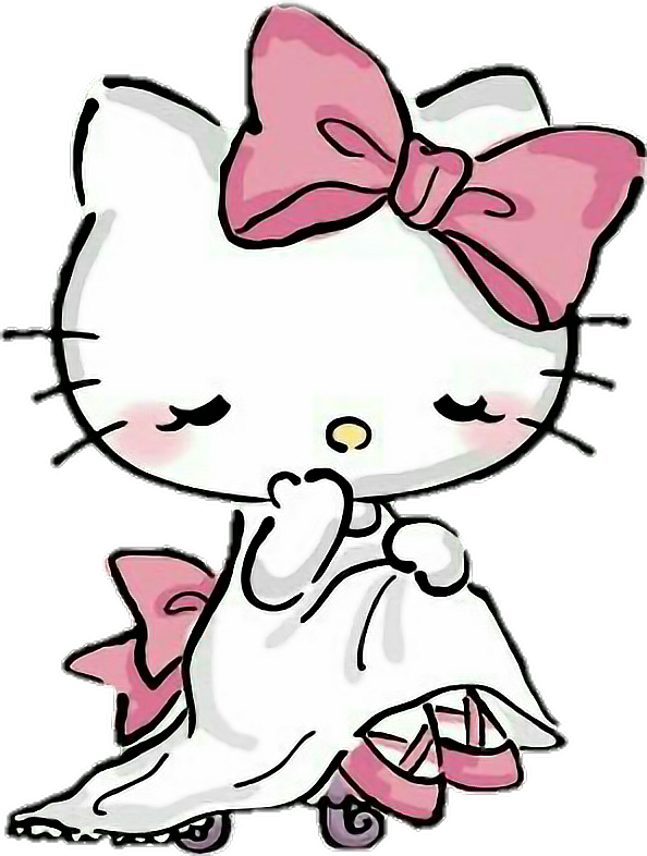 Hello Kitty In A Dress By Rosemoji - Hello Kitty Triste (594x786)