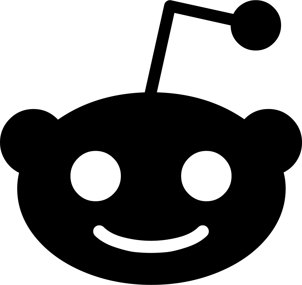 Reddit-alien Comments - Reddit Logo Black And White (980x926)