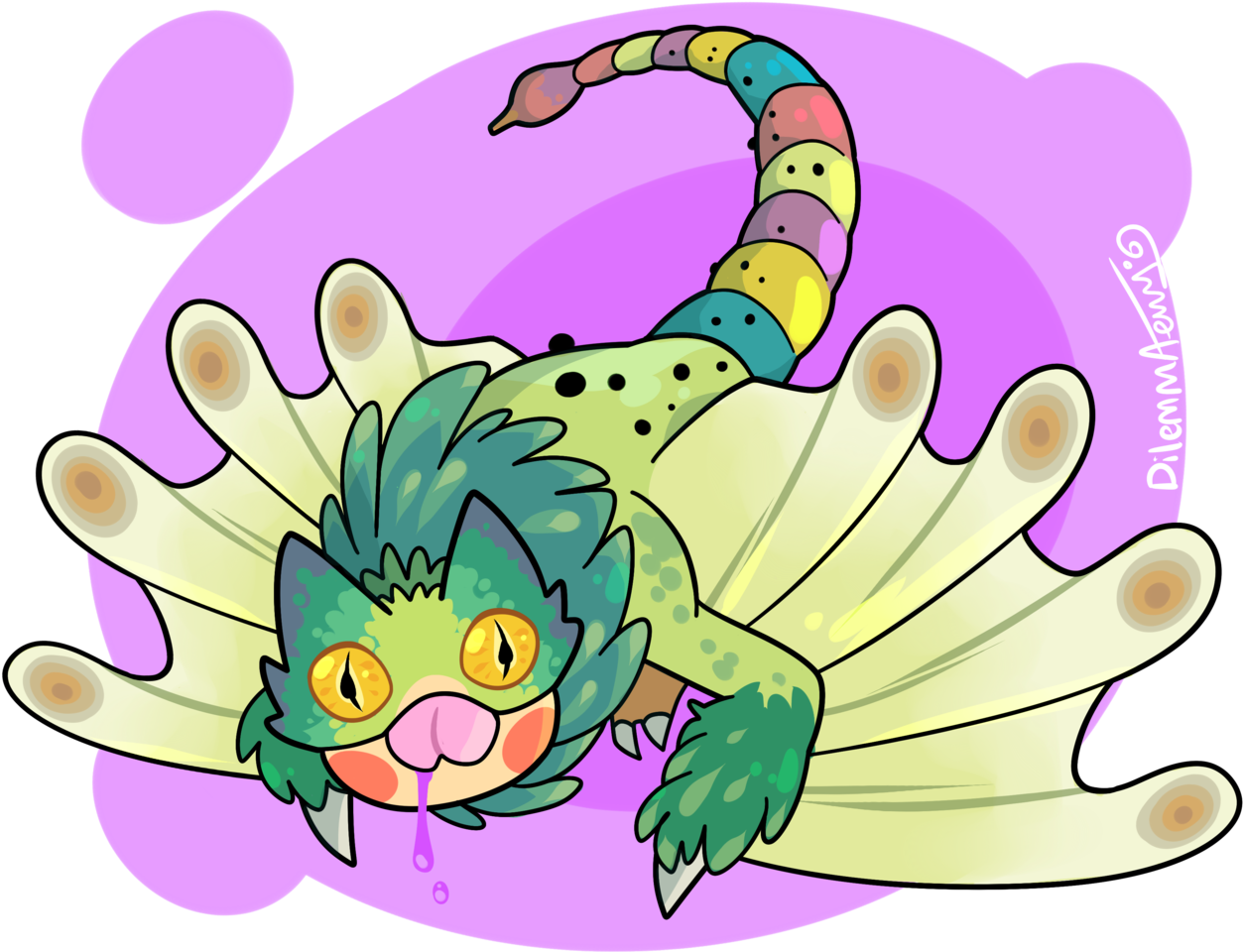 Its Da Pukei Pukei This Cute Cat Chameleon Dragon Birb - Monster Hunter World Pukei Pukei Chibi (1280x1024)