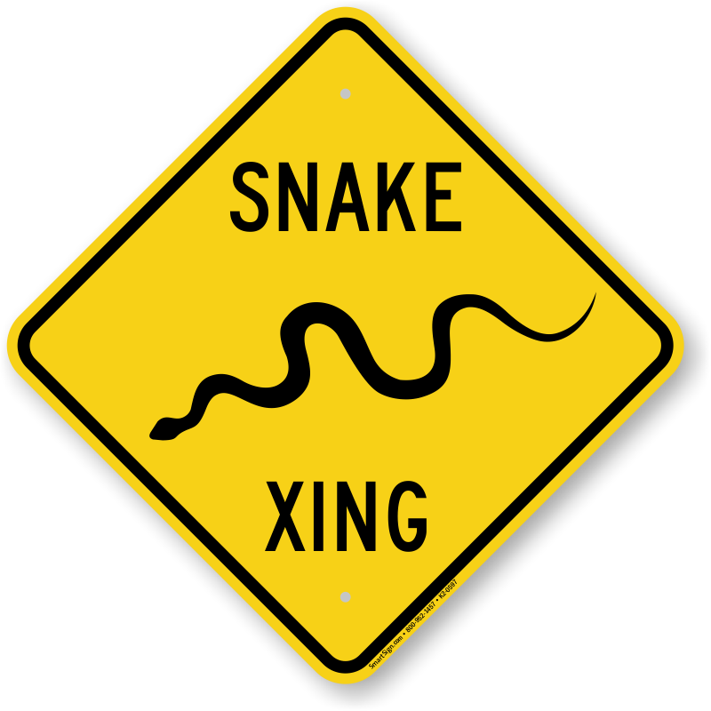 Snake Xing Animal Crossing Sign - Road Work Ahead Sign (800x800)