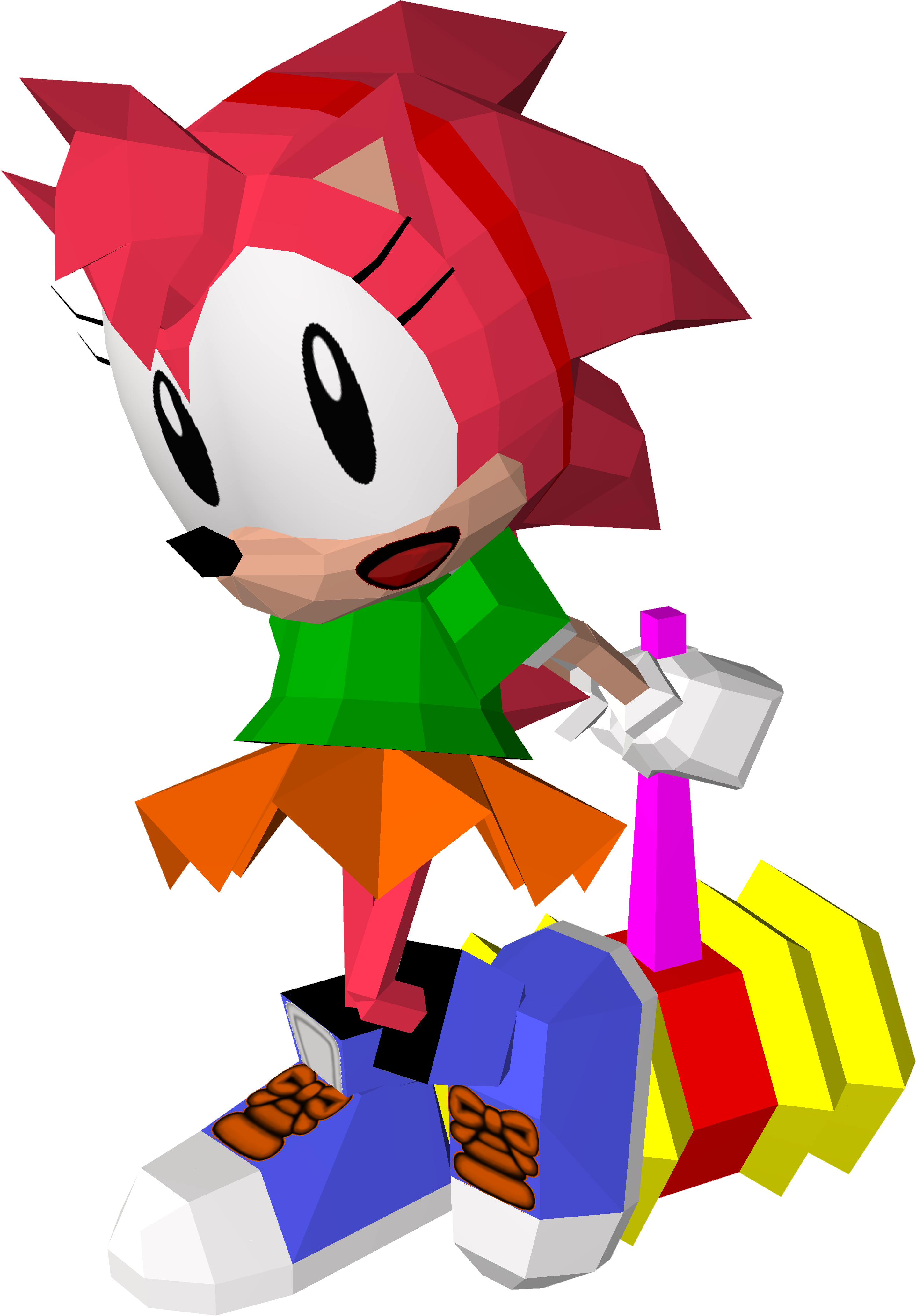 Classic Amy Rose And Classic Sonic - Piko Piko Hammer Classic (2874x4127)