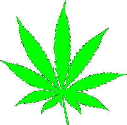 Cannabis Leaf Outline Clipart - Pot Leaf Throw Blanket (427x418)
