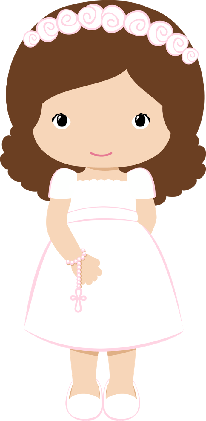Cute Baptism Clipart 6 By Judy - Menina Primeira Eucaristia Png (941x1920)