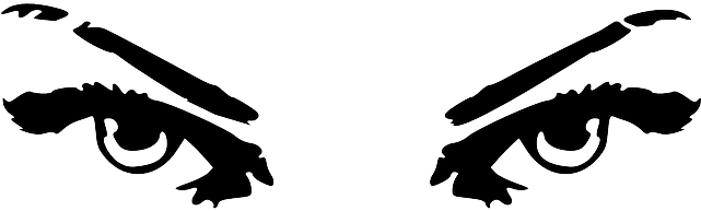 Eyes, Eye, People, Lady, Female, Woman, Design - Black & White Png (640x320)