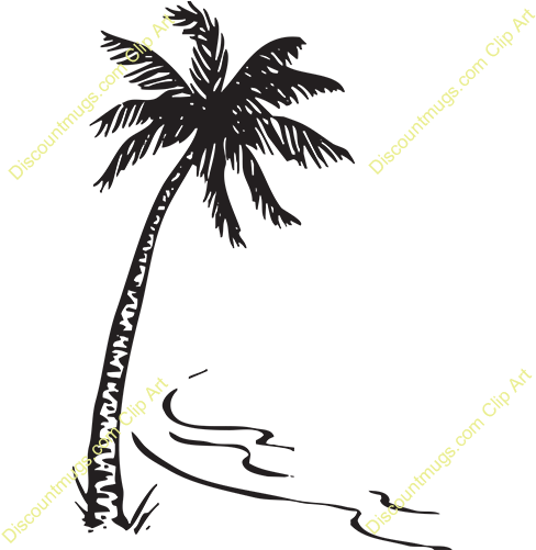 Go To Image - Palm Tree Clip Art Black (500x500)