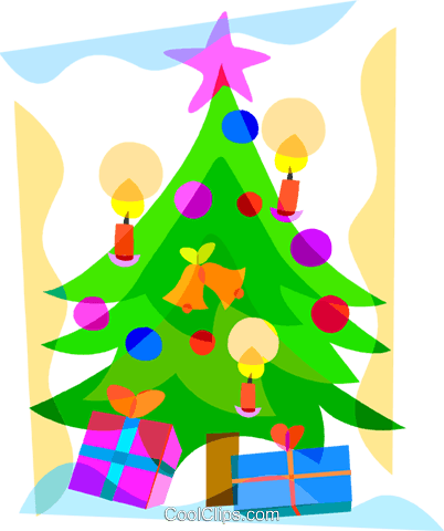 Christmas Tree With Presents Royalty Free Vector Clip - Clip Art (402x480)