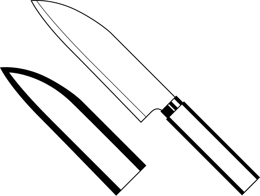 Chef Knife Cliparts - Knife Clipart Black And White (841x634)