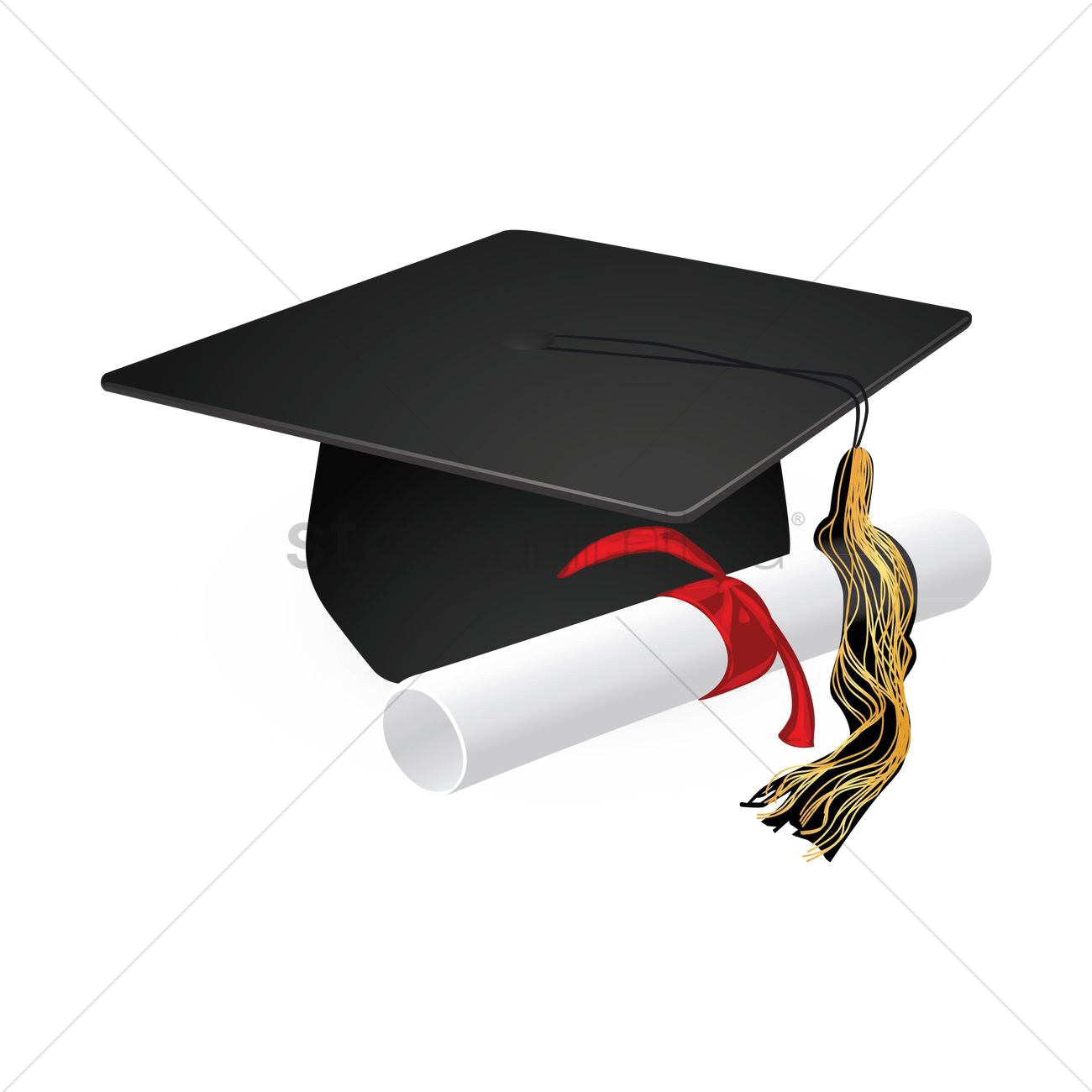 Graduation Cap Png Transparent - Graduation Cap And Scroll (1300x1300)
