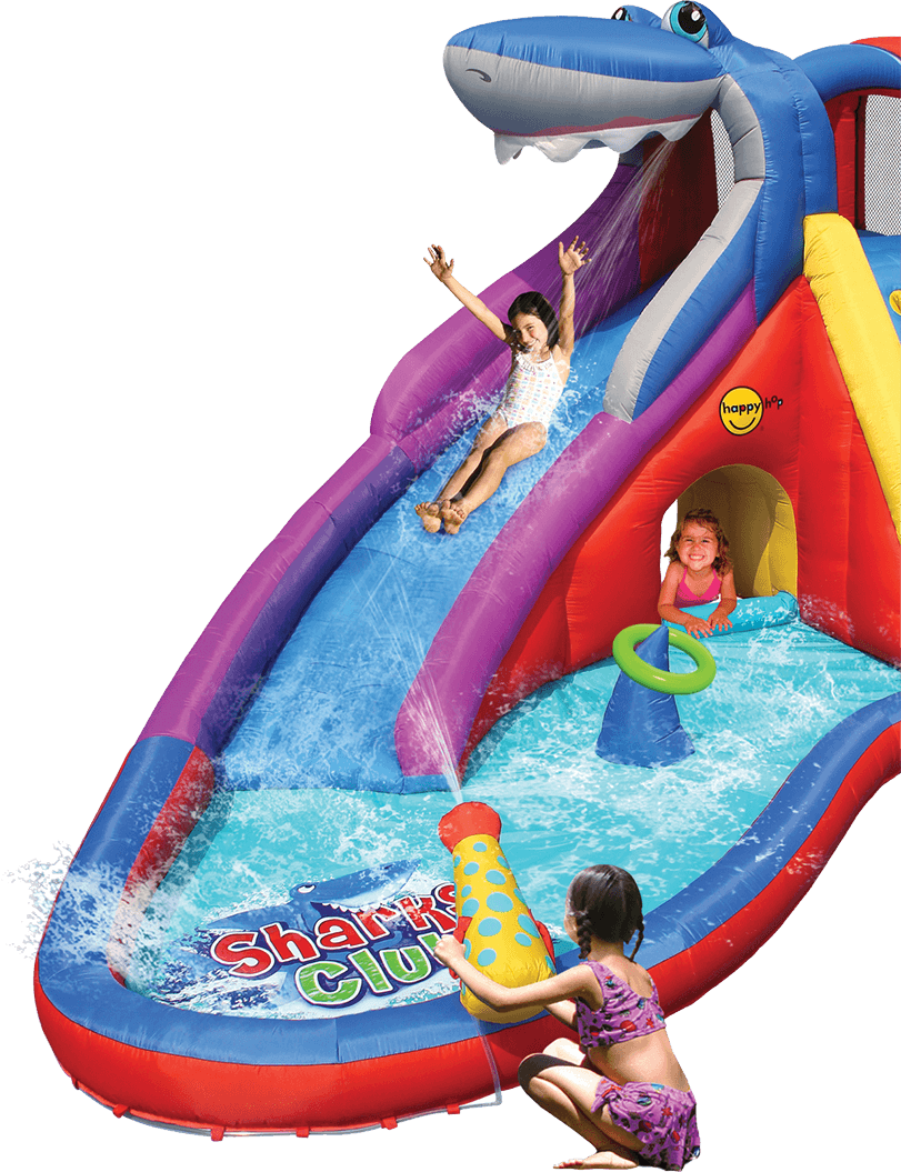 Looking For Inflatable Toys We Are One Of The Best - Happy Hop Water Slide Bouncy Castle - Sharks Club Inflatable (811x1055)