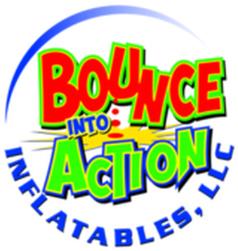 Logo, Bounce Into Action Inflatables, Llc Company Logo - Circle (350x360)