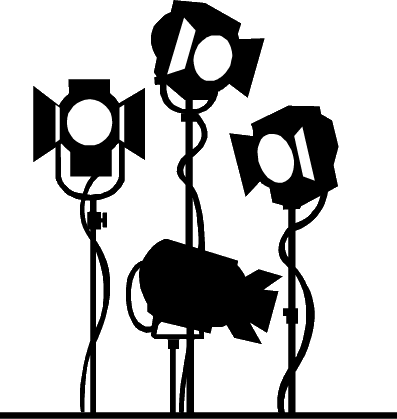 Movie Spotlight Clipart - Movie Set Clip Art (397x419)