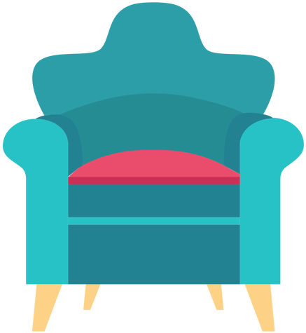 Icono De Silla De Brazo Enrollada Transparent Png - Imagen De Un Sillon Animado (512x512)