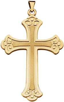 Fancy Orthodox Design Cross - Gold Cross Transparent (400x400)