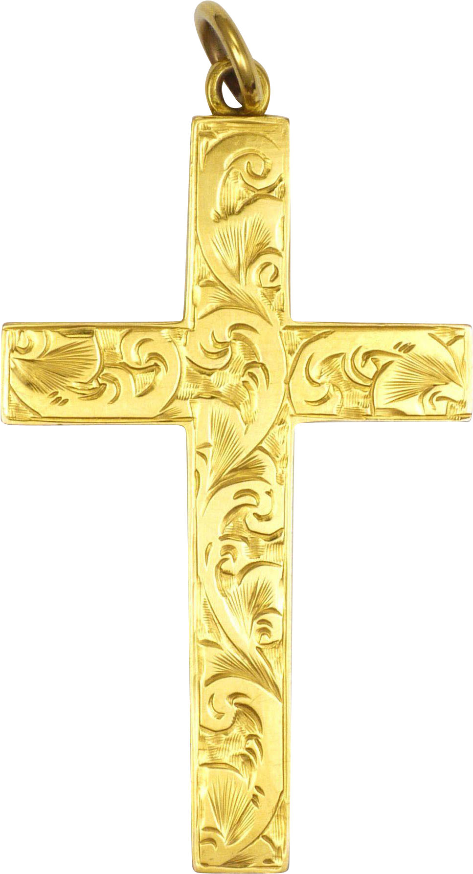 English Circa 1900 9k Gold Engraved Cross Pendant -fb&s - English Circa 1900 9k Gold Engraved Cross Pendant -fb&s (1787x1787)