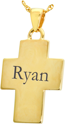 Wholesale Text Engraved 14k Yellow Gold Cross Jewelry - B&b Cross Personalized Jewelry Signature (500x500)