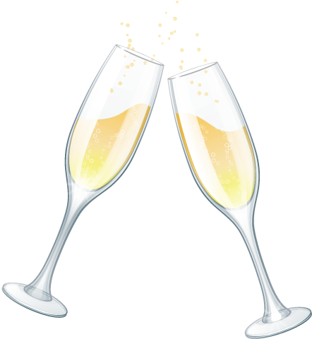 Champagne Clipart Free Wedding Champagne Glasses Clipart - Champagne Glasses Clip Art (454x539)
