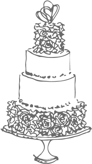 Drawn Wedding Cake Line Drawing - Wedding Cake Sketch (510x638)