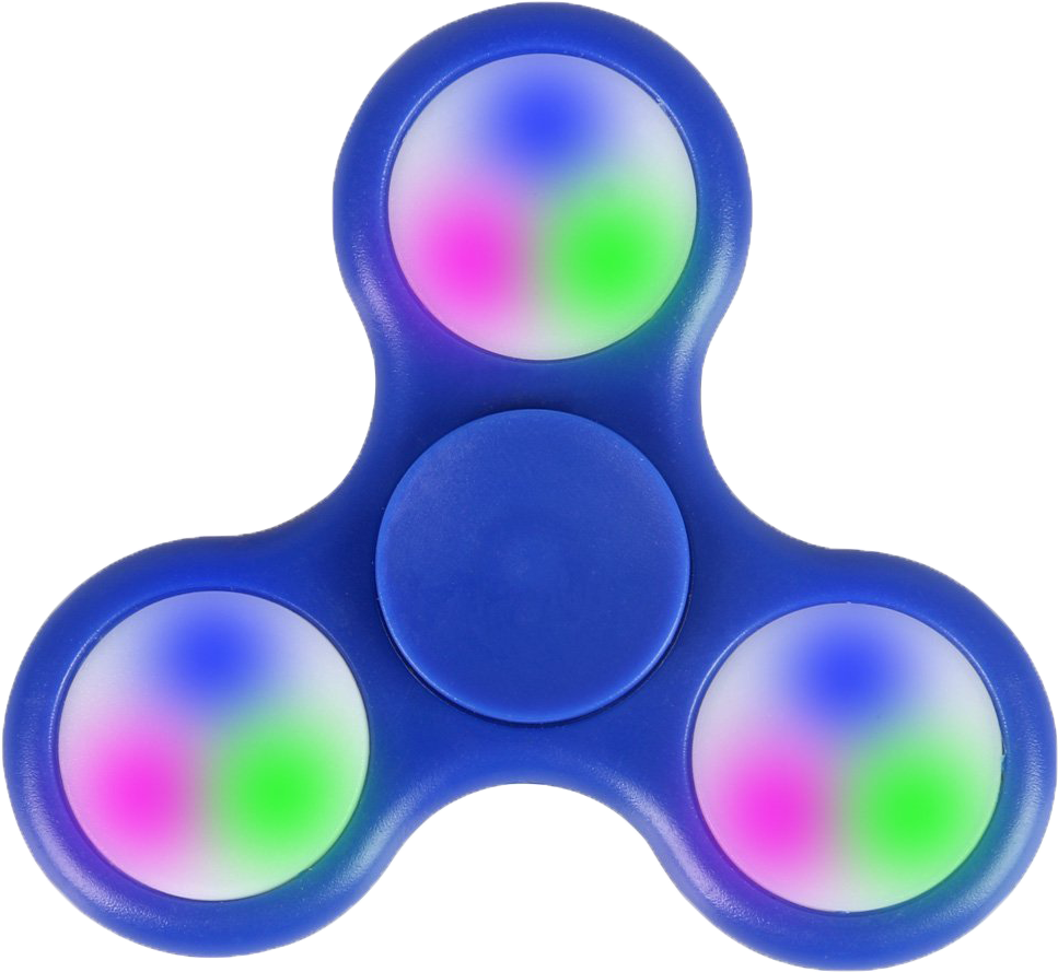 Led Fidget Spinner Png Clipart - Led Fidget Spinner Blue (1000x1000)