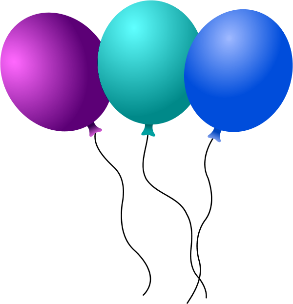 Colored Balloons Vector Clip Art - Balloons Clip Art (600x623)