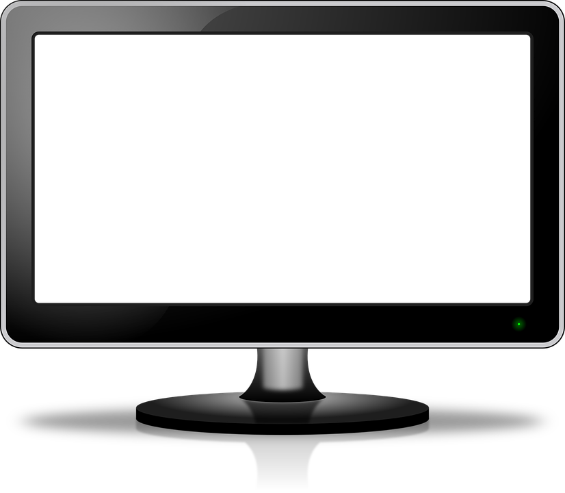 Lcd Television Png Image - Lcd Tv With White Screen (826x720)