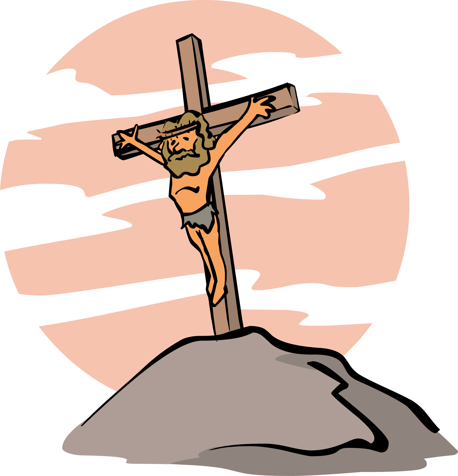 Jesus Easter Clipart - Jesus On The Cross Cartoon - (1891x1962) Png Clipart  Download