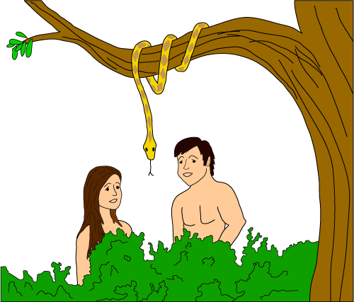 Clipart Adam And Eve (500x427)