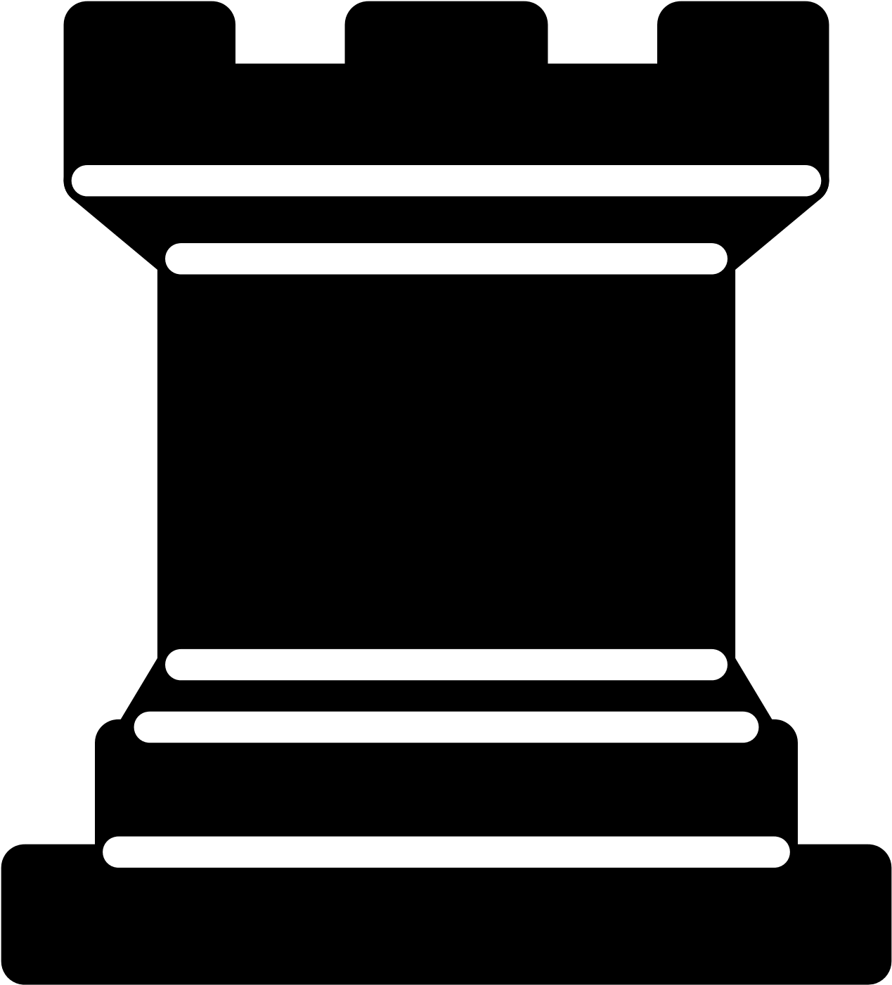 Open - Black Chess Rook (2000x2000)