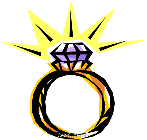 Diamond Ring Royalty Free Vector Clip Art Illustration - Diamond Ring Illustration Png (480x455)