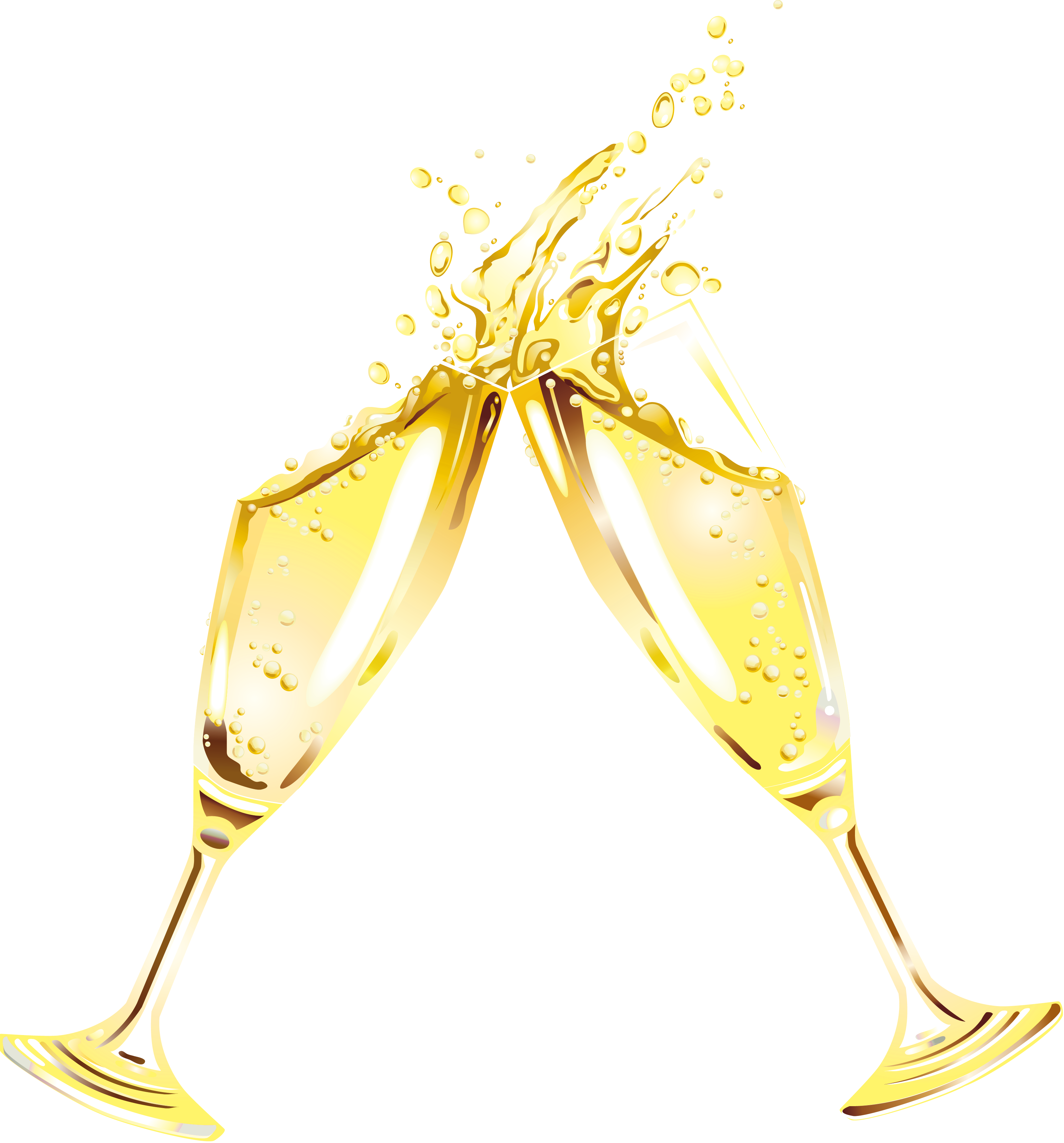 Champagne Glass Flutes Clipart Free New Year Writing - Champagne Glasses Clipart (3263x3505)