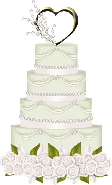 Wedding Cake Clipart - Wedding Cake Free Png (380x624)