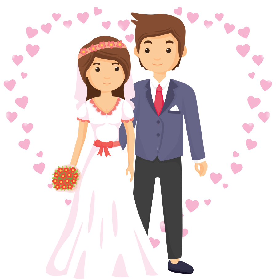 Wedding Anniversary Wish Hindi Whatsapp - Png Wedding Cartoon Couple (897x906)