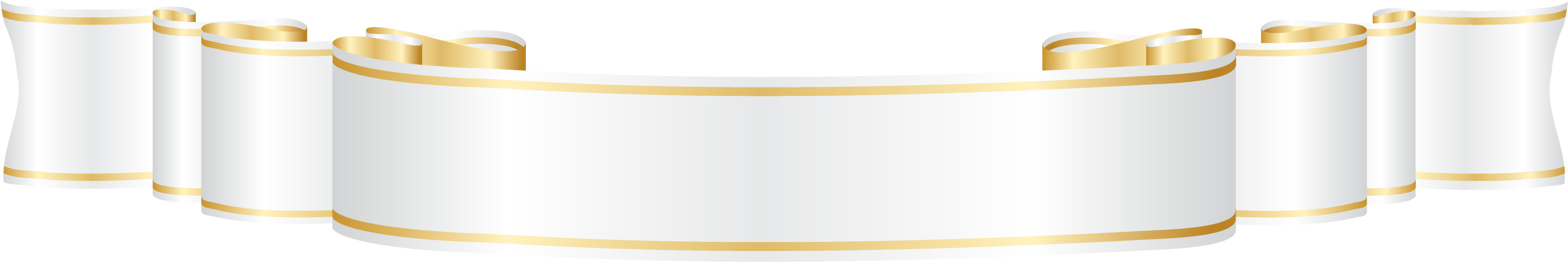 Golden Clipart Ribbon Scroll - Silver And Gold Banner (3576x697)