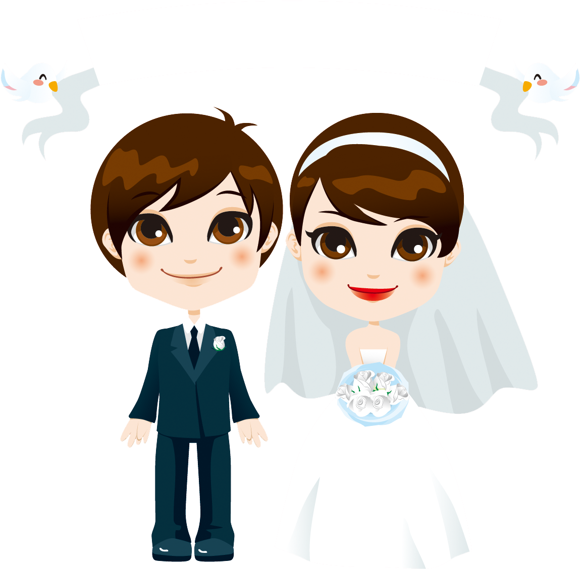 Wedding Invitation Photography Illustration - Couple Marriage Illustration Png (1296x1296)