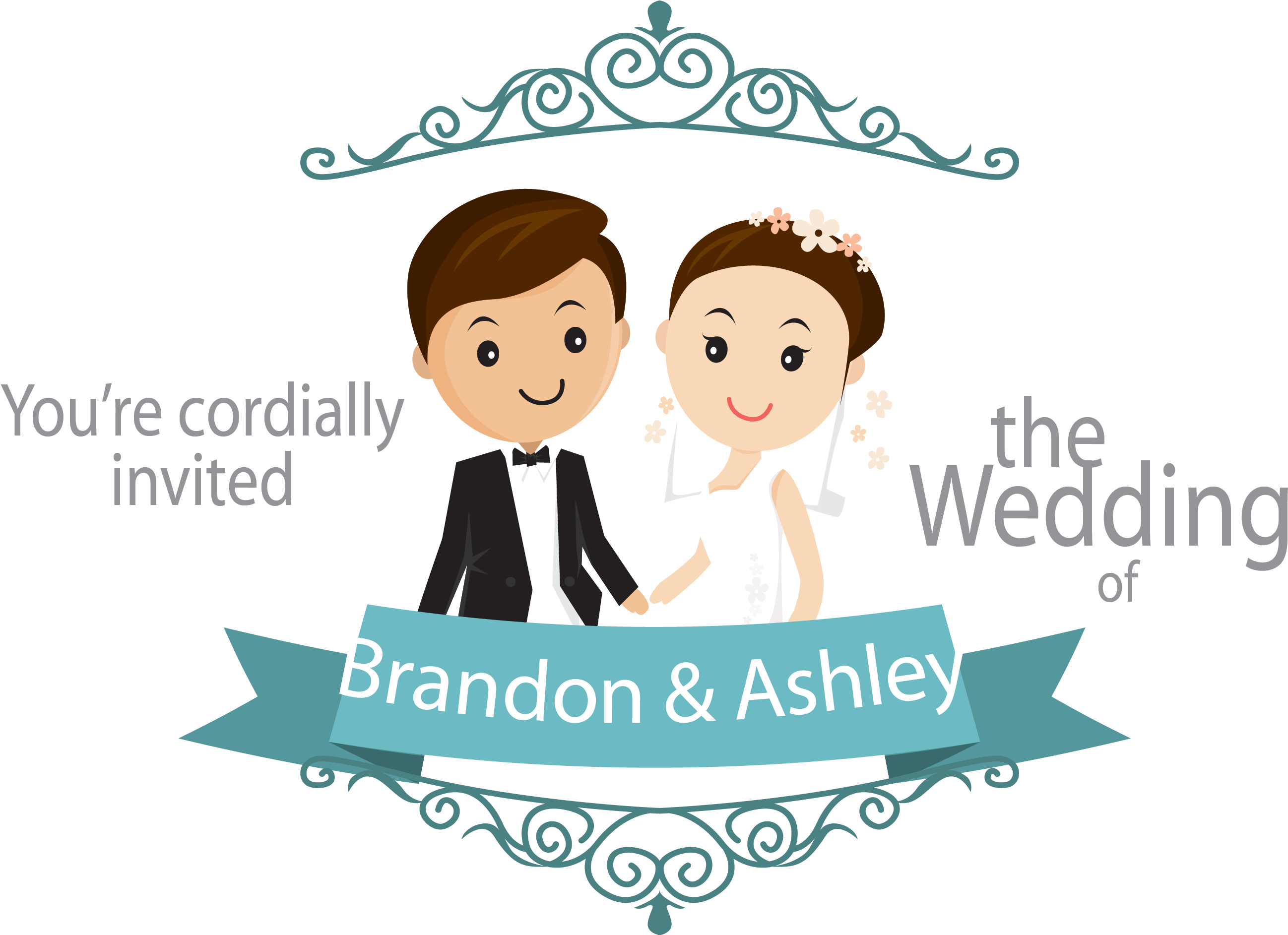 Wedding Invitation Download - Cartoon Wedding Couple Png - (2610x1884) Png Clipart Download Wedding Invitation Download - Cartoon Wedding Couple Png - (2610x1884) Png Clipart Download